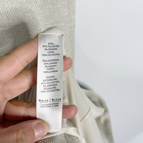 White House Black Market S Cream Sleeveless Long Length Vest Belted Tie Waist - Picture 11 of 13